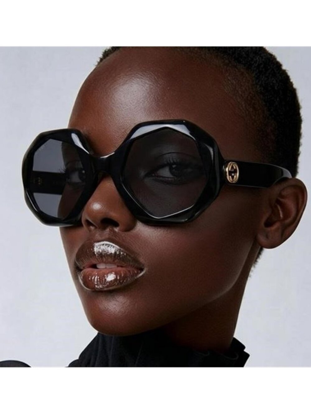 NEW GUCCI GG1242S 001 OVERSIZED ROUND WOMEN’S SUNGLASSES GUCCI GG1242S BLACK